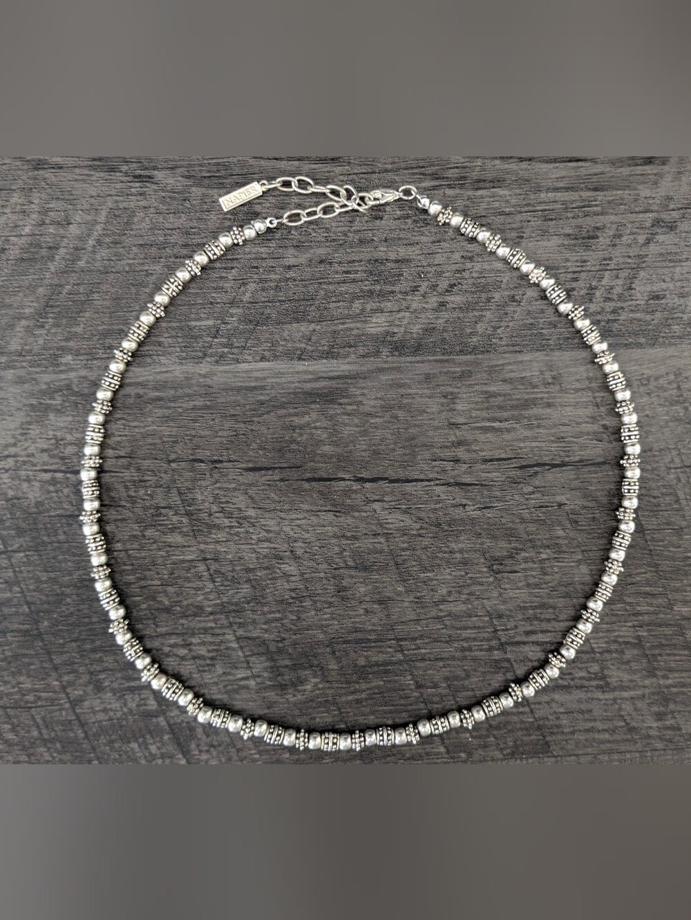 vintage Napier silver-tone beaded necklace